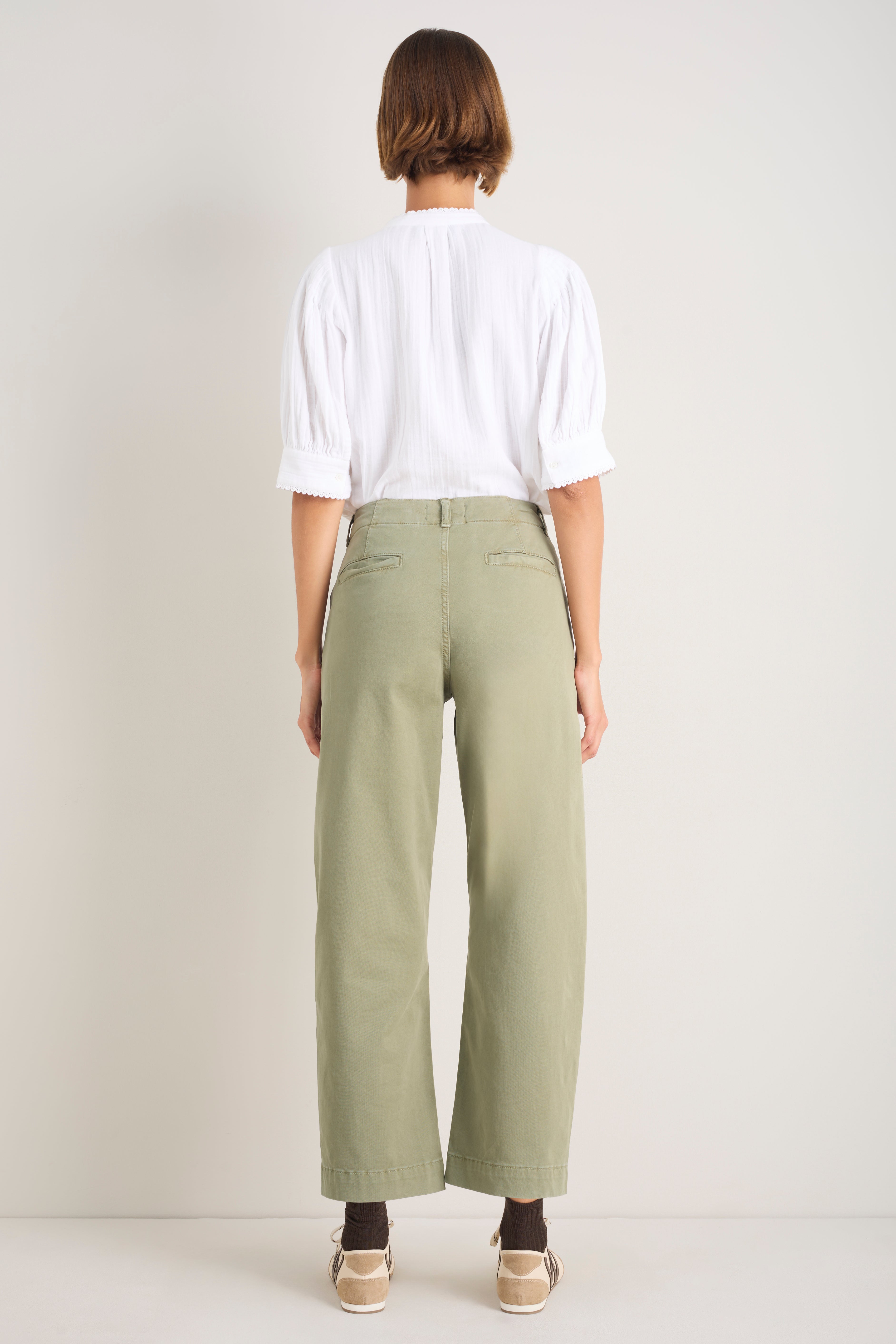 Camille Tie Horseshoe Trouser - Eucalyptus