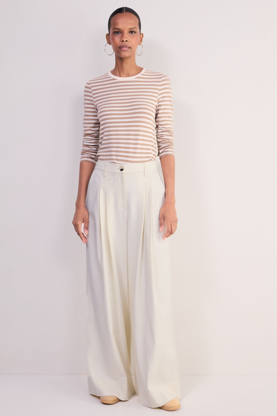Cath x WYSE Audrey Pleat Front Trouser - Cream