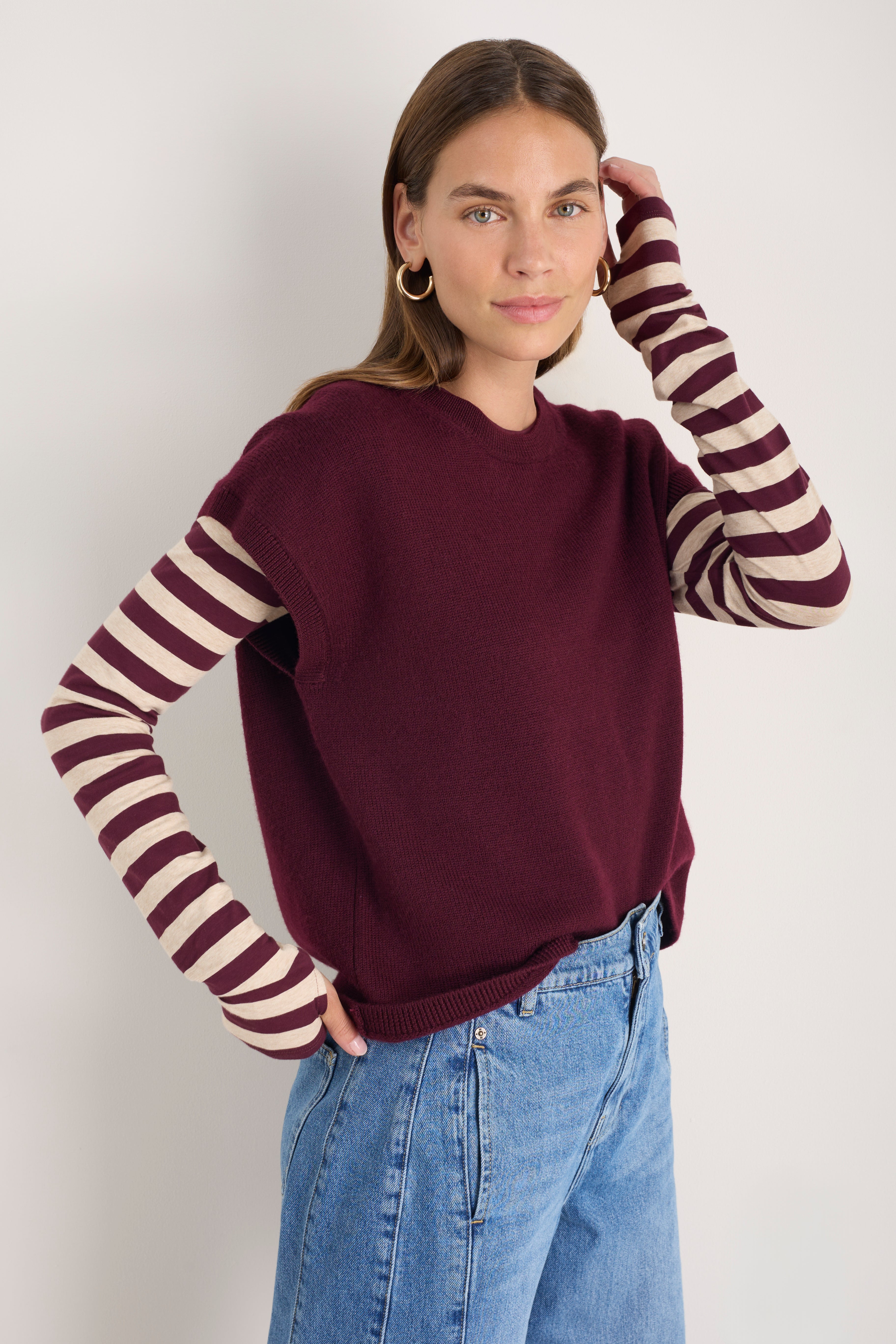 Fleur Merino Tank - Deep Fig