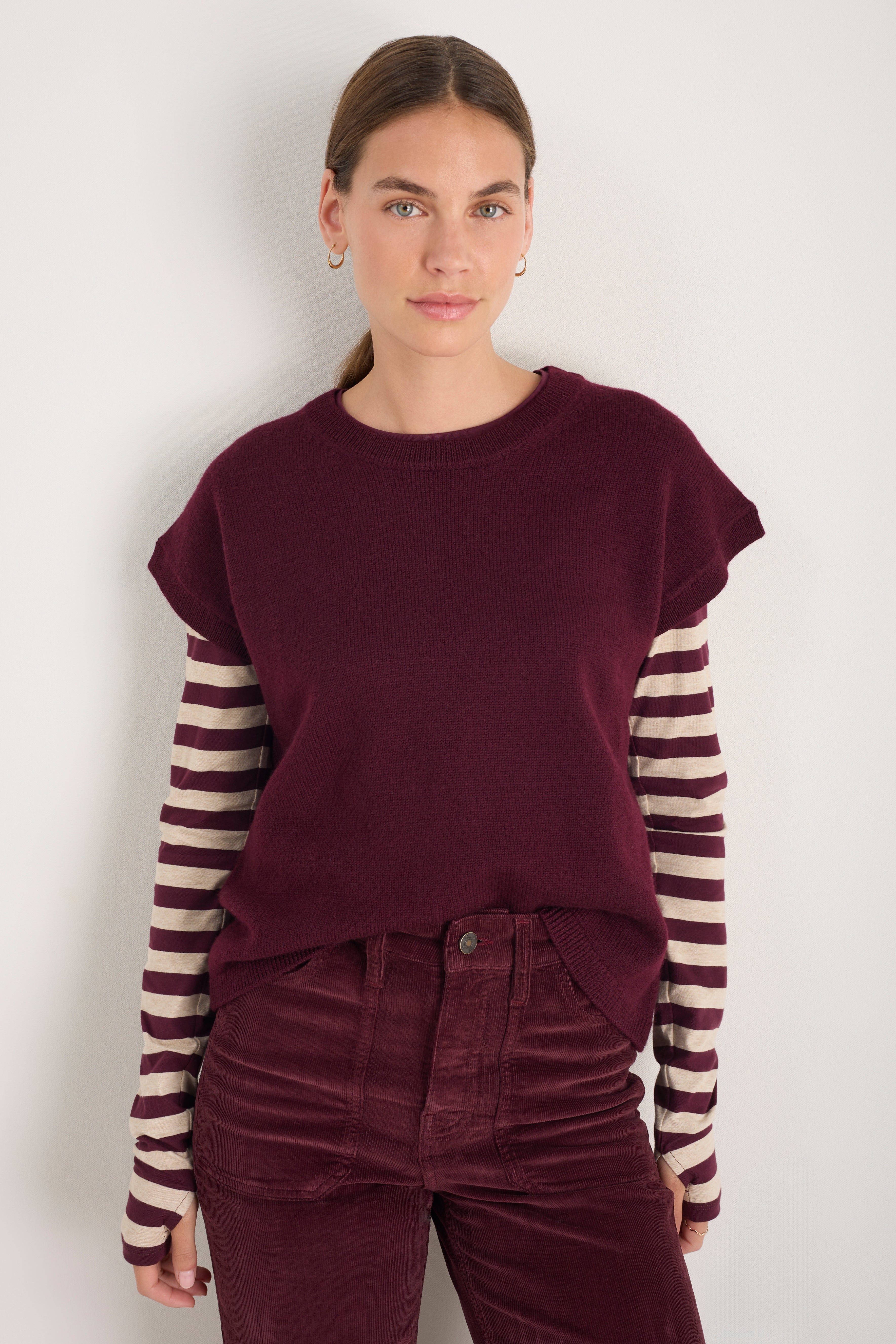 Fleur Merino Tank - Deep Fig