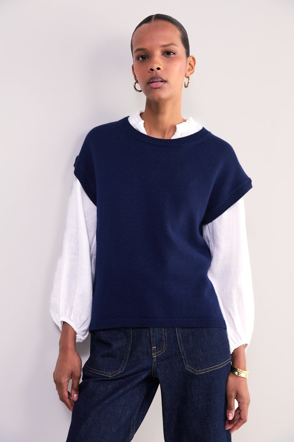 Fleur Merino Tank - Midnight