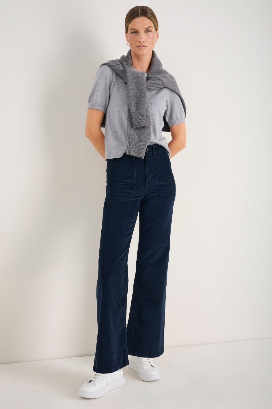 Flossie Carpenter Flare Cord Trouser - Midnight