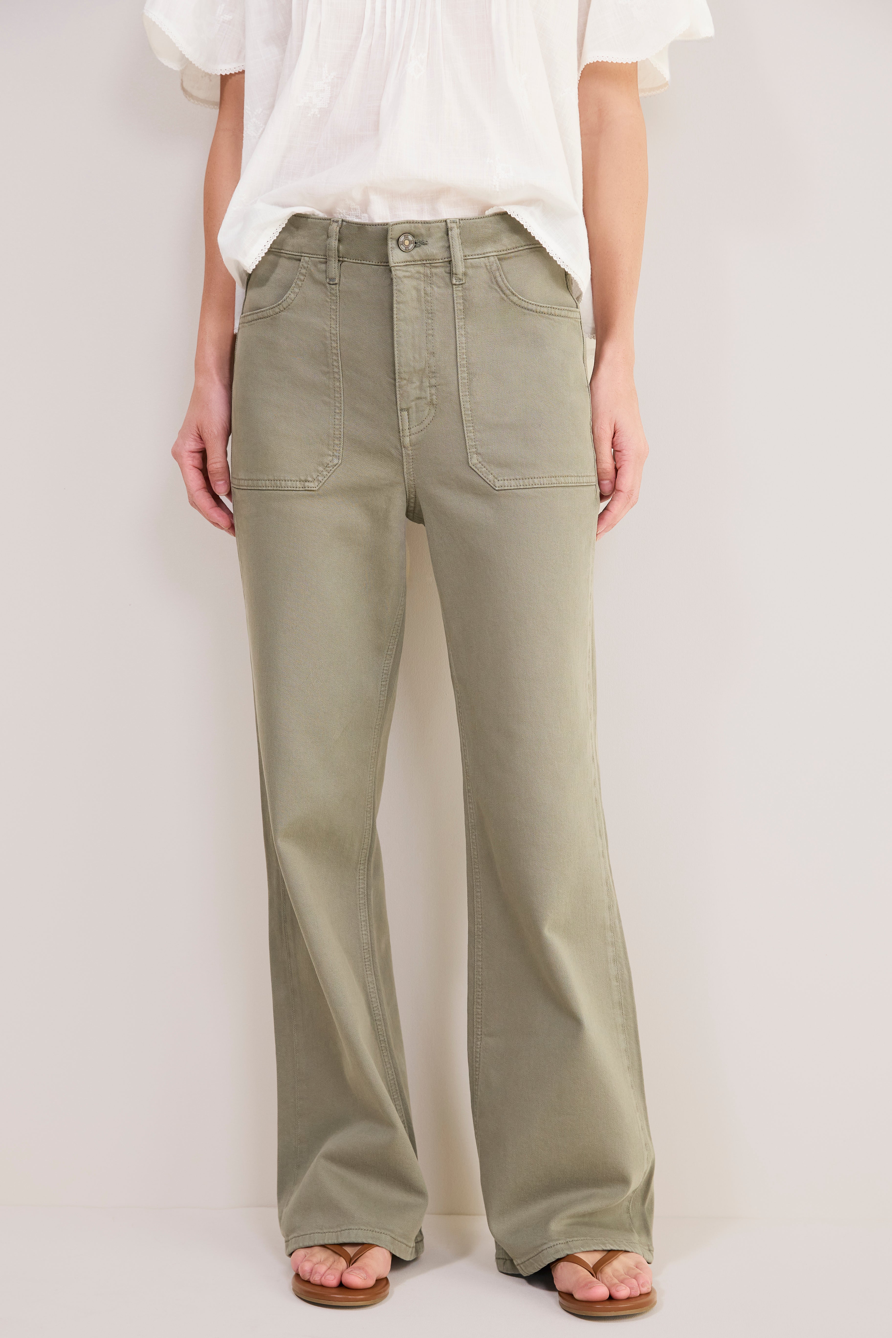 Flossie Flare Jean - Soft Khaki