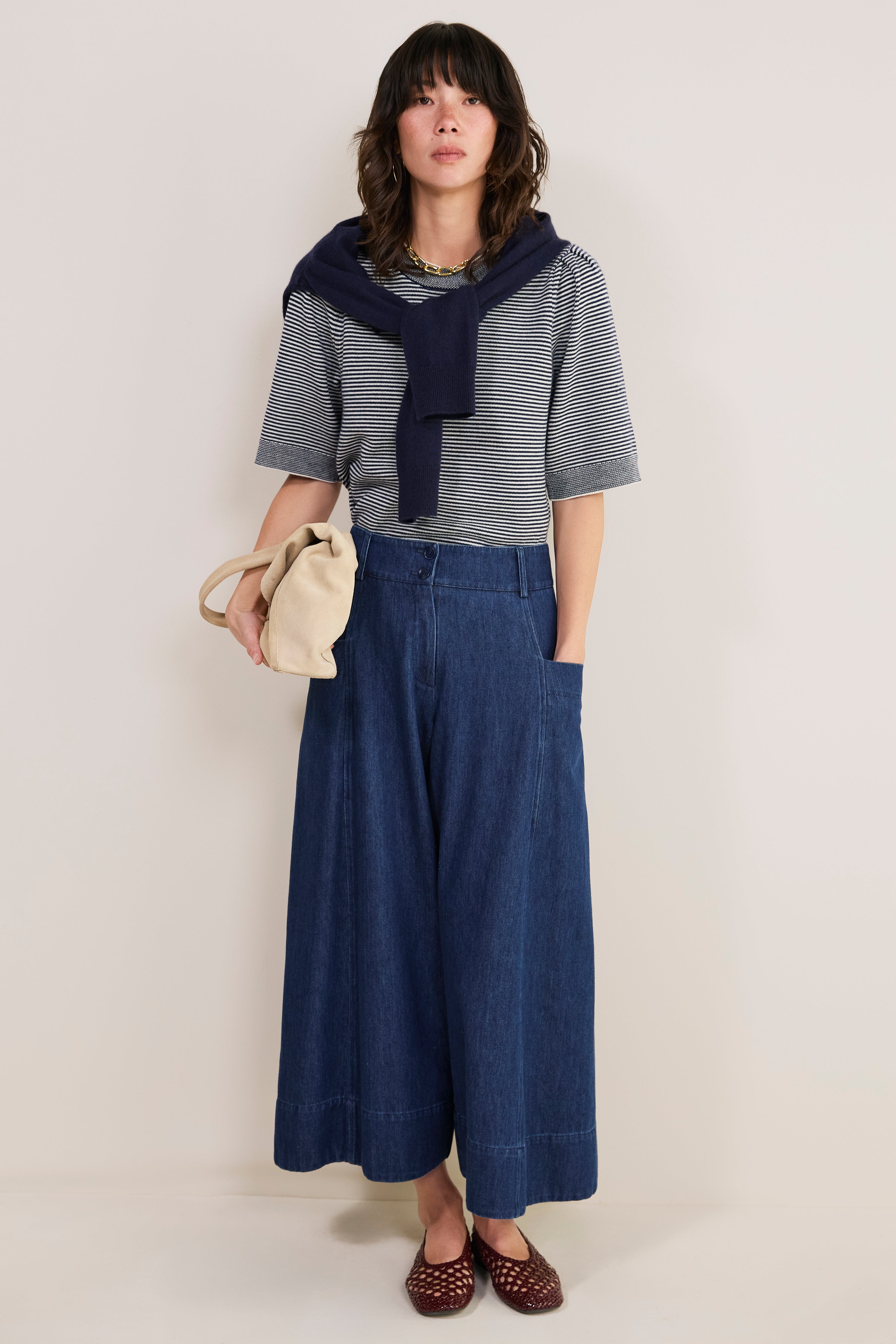 Ivy Jumper - Midnight/Ivory Micro Stripe