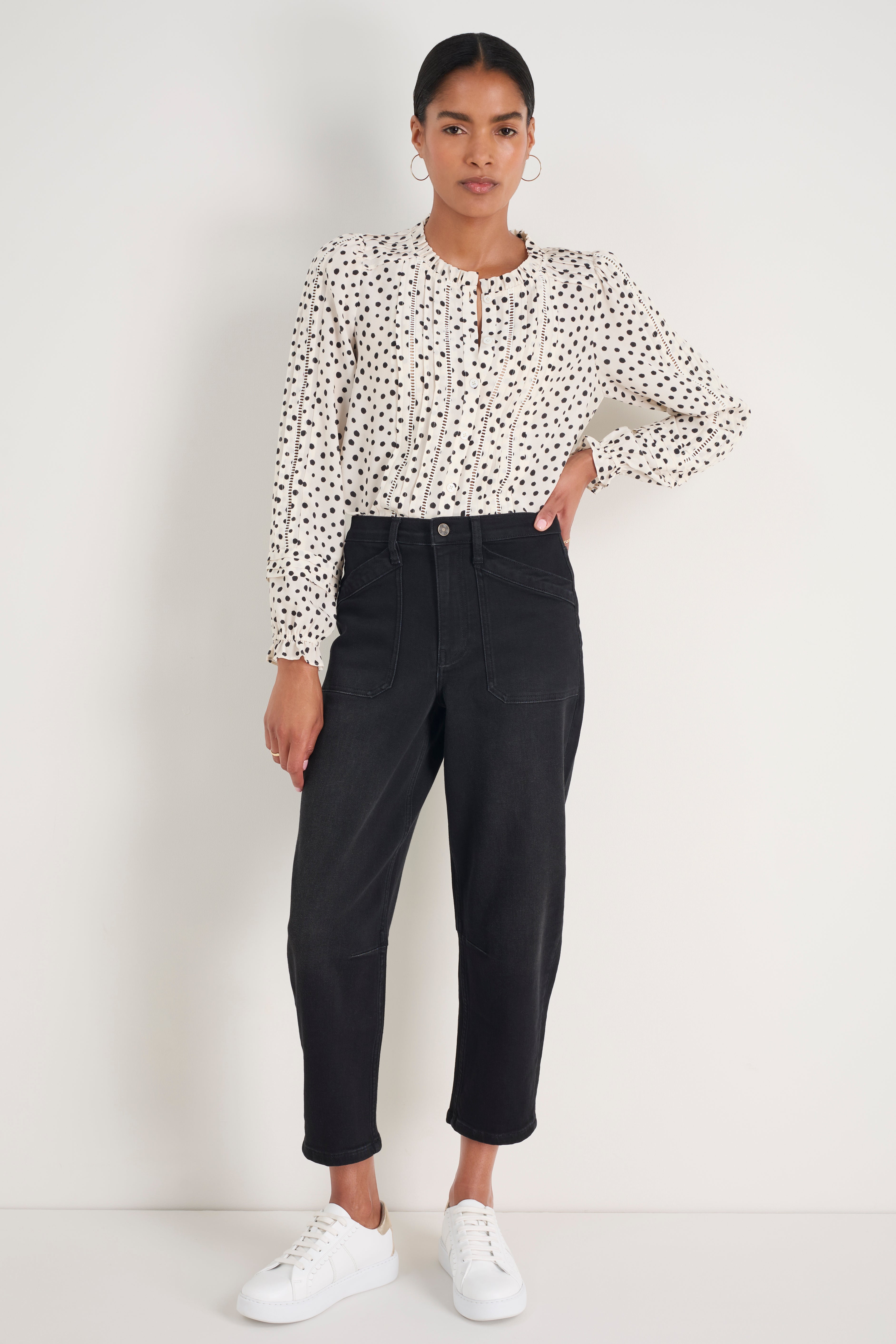 Kaya Cargo Barrel Jean - Washed Black