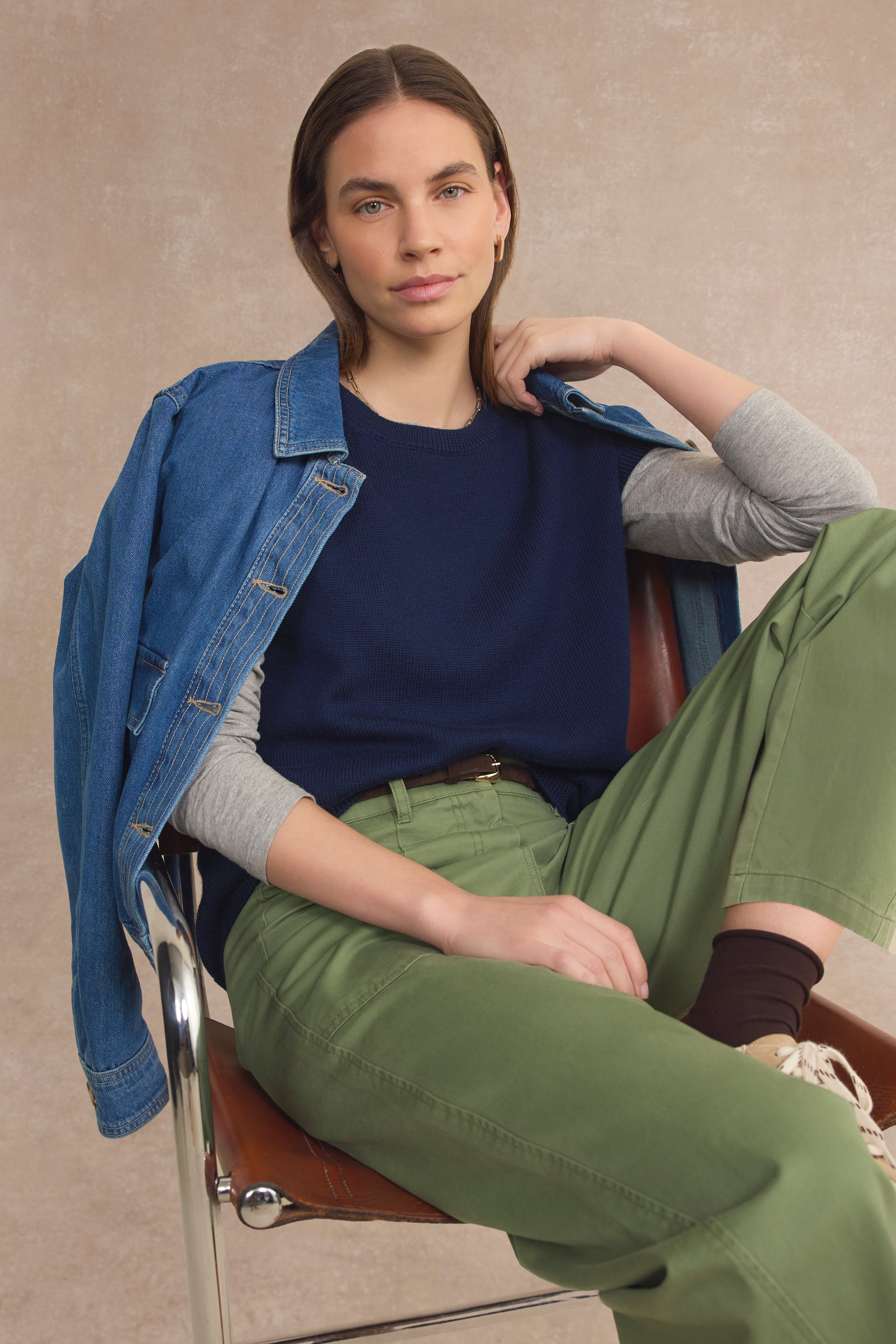 Margo Long Sleeve Jersey Top - Grey Marl