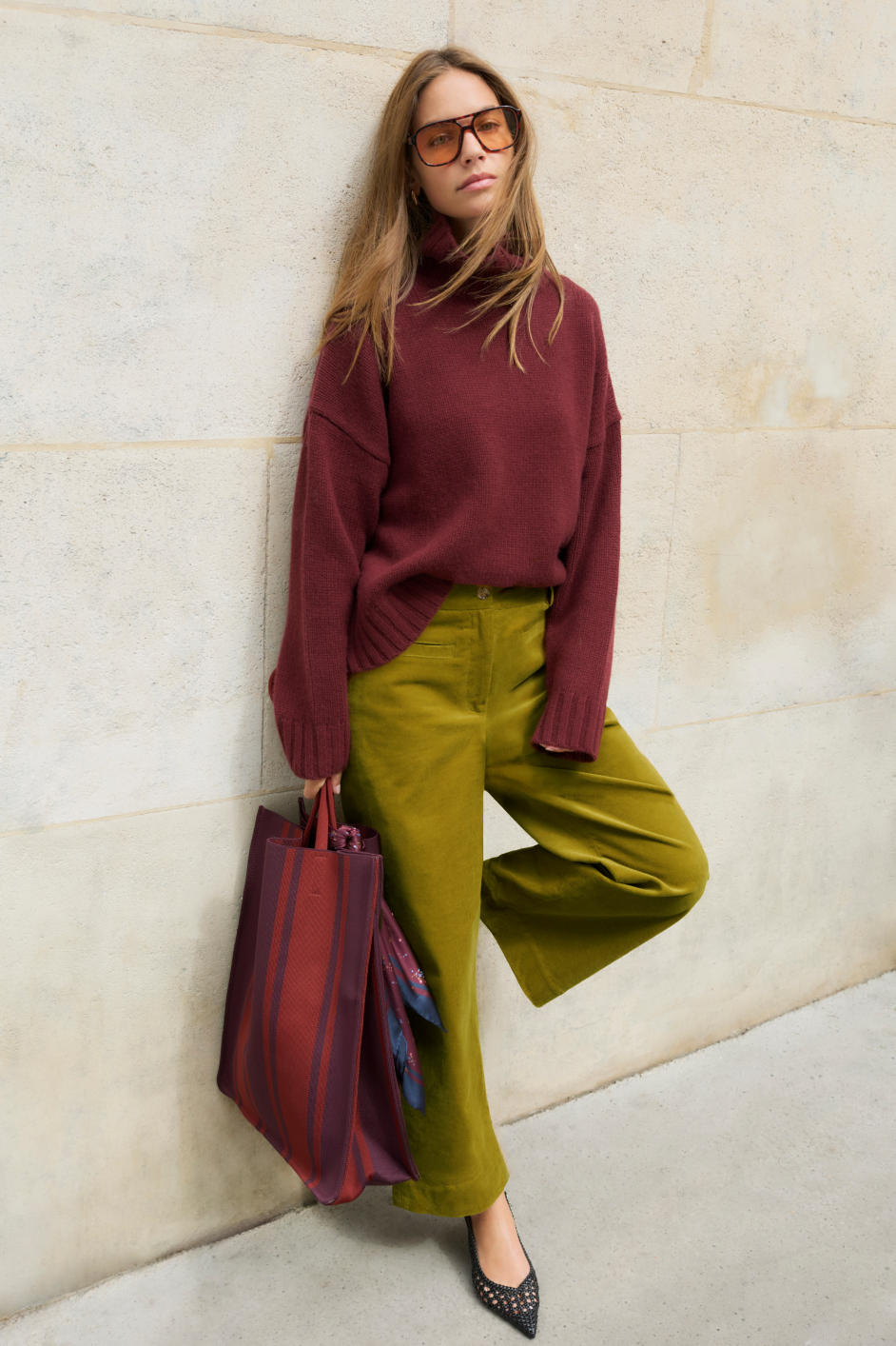 Liana Chunky Funnel Neck Jumper - Deep Fig